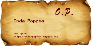 Onda Poppea névjegykártya